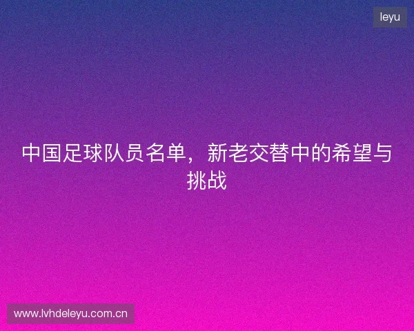 中国足球队员名单，新老交替中的希望与挑战